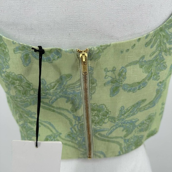 NEW Amur Rafaela Floral Linen Bustier Cropped Top Large - Picture 10 of 10